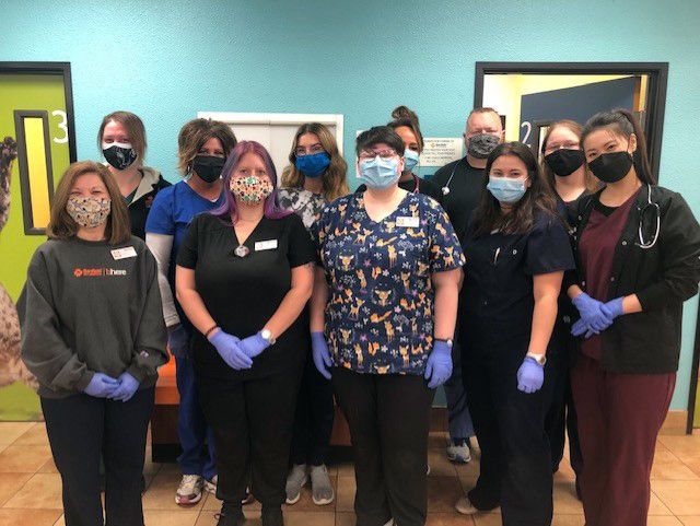 A group of Banfield Associates at the Banfield Pet Hospital